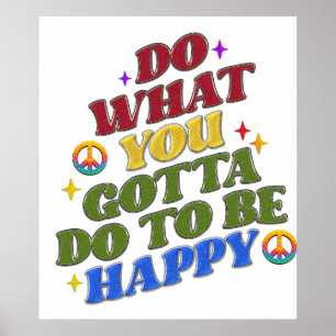Peace Hippie Geluksbevordering Positiviteit  Poster