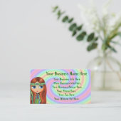 Peace Hippie Girl Visitekaartje (Staand voorkant)