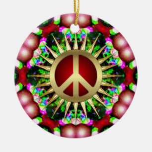 Peace Hippie Hexagon keramische keramiek Keramisch Ornament