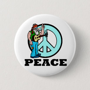 Peace Hippie Ronde Button 5,7 Cm