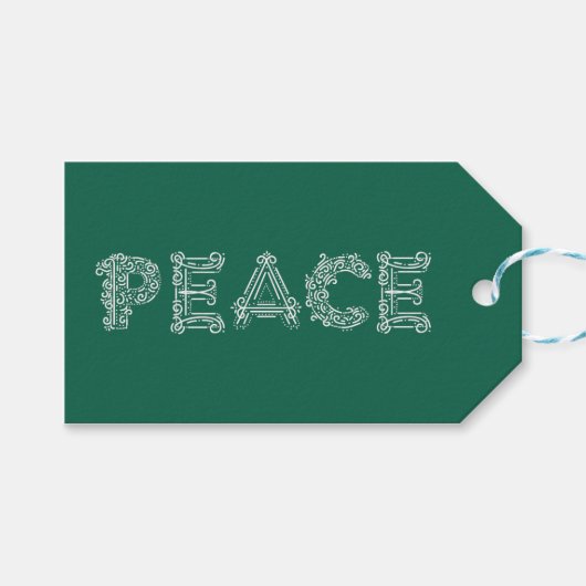 Peace Holiday Gift Label Cadeaulabel (Voorkant (Horizontaal))