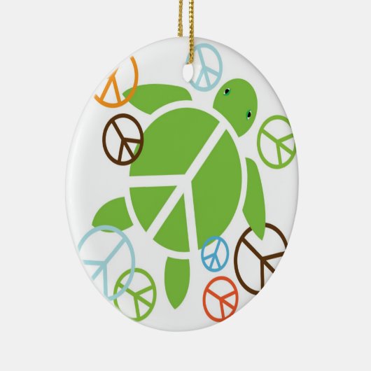 Peace Honu Holiday kerstversiering Keramisch Ornament (Rechts)