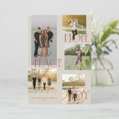 Peace Hope Joy Christmas Kaart (Staand voorkant)