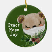 Peace Hope Joy Mask Beer Keramisch Ornament (Voorkant)