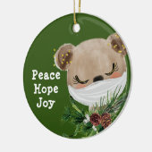 Peace Hope Joy Mask Beer Keramisch Ornament (Links)