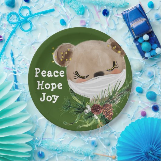 Peace Hope Joy Mask Beer Papieren Bordje (Feest)