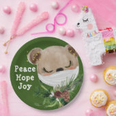 Peace Hope Joy Mask Beer Papieren Bordje (Feest)