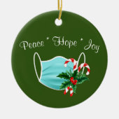 Peace Hope Joy Mask & Candy Canes Keramisch Ornament (Voorkant)