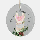 Peace Hope Joy Mask Llama Keramisch Ornament (Links)
