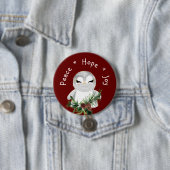Peace Hope Joy Mask Penguin Ronde Button 7,6 Cm (In situ)