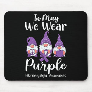 Peace Hope Love Gnomes Paarse Ribbon Fibromyalgia Muismat