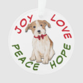Peace Hope Love Jack Russell Terrier Noël (devant)