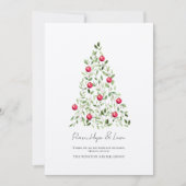 Peace Hope Love Modern Waterverf Botanische Boom Feestdagenkaart (Voorkant)