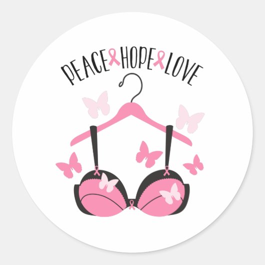 Peace Hope Love Ronde Sticker (Voorkant)