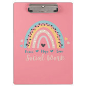 Peace Hope Love Social Work Cliboard Klembord (Voorkant)