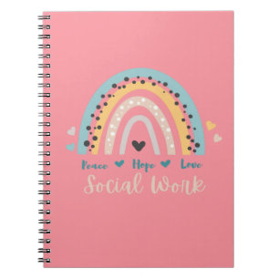 Peace Hope Love Social Work Notebook Notitieboek