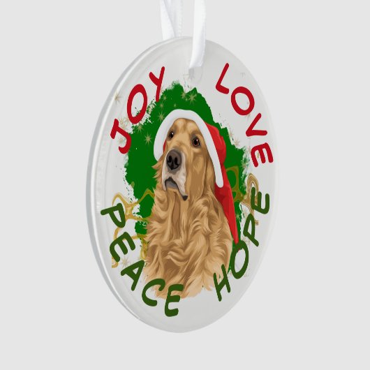 Peace Hope Santa Hat Golden Retriever (devant)