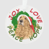 Peace Hope Santa Hat Golden Retriever (devant)