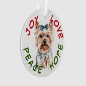 Peace Hope Santa Hat Yorkshire Terrier (devant)