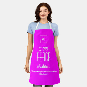 PEACE Hot Pink Shalom Hebreeuws ש ל ו ם Schr Schort