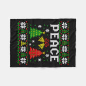 Peace I Come In Peace Couple Matching Ugly Christm Fleece Deken (Voorkant (Horizontaal))
