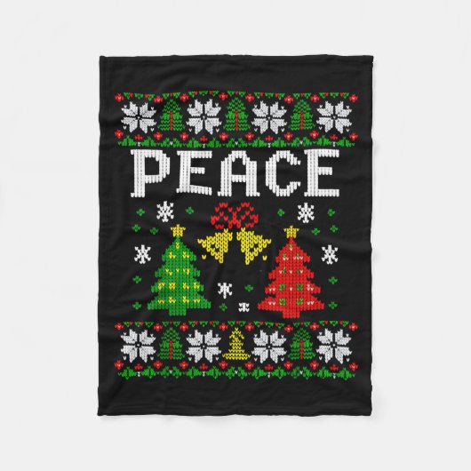 Peace I Come In Peace Couple Matching Ugly Christm Fleece Deken (Voorkant)