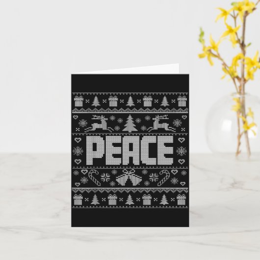 Peace I Come In Peace Couple Matching Ugly Christm Kaart (Gele Bloem)