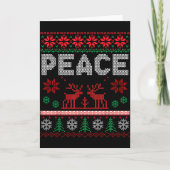 Peace I Come In Peace Couple Matching Ugly Christm Kaart (Voorkant)