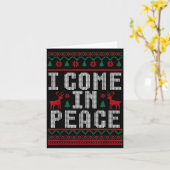 Peace I Come In Peace Couple Matching Ugly Christm Kaart (Gele Bloem)