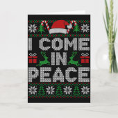 Peace I Come In Peace Couple Matching Ugly Christm Kaart (Voorkant)