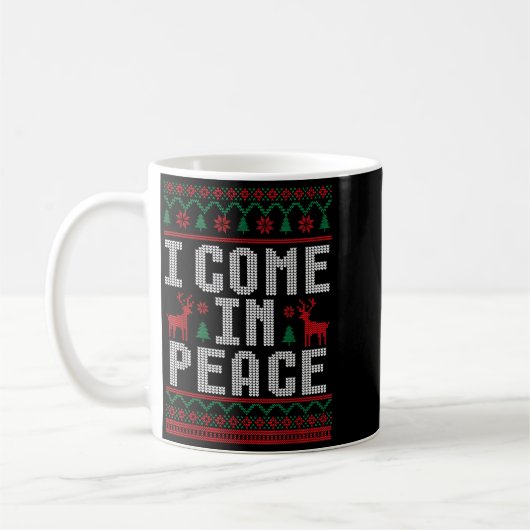 Peace I Come In Peace Couple Matching Ugly Christm Koffiemok (Links)