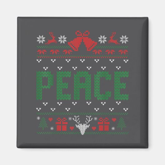 Peace I Come In Peace Couple Matching Ugly Christm Magneet (Voorkant)