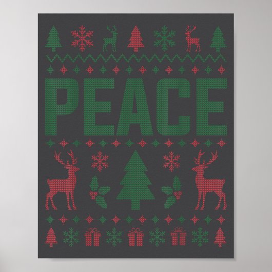 Peace I Come In Peace Couple Matching Ugly Christm Poster (Voorkant)