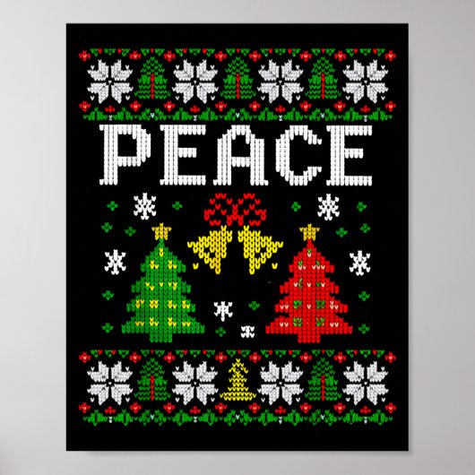 Peace I Come In Peace Couple Matching Ugly Christm Poster (Voorkant)
