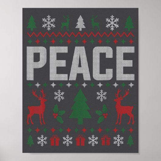 Peace I Come In Peace Couple Matching Ugly Christm Poster (Voorkant)