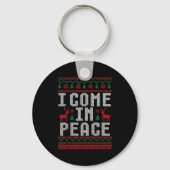 Peace I Come In Peace Couple Matching Ugly Christm Sleutelhanger (Voorkant)