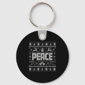 Peace I Come In Peace Couple Matching Ugly Christm Sleutelhanger (Voorkant)
