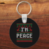 Peace I Come In Peace Couple Matching Ugly Christm Sleutelhanger (Voorkant)