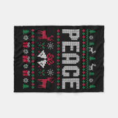 Peace I Come In Peace Matching Couple Ugly Merry C Fleece Deken (Voorkant (Horizontaal))