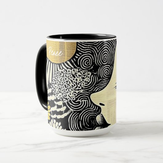 Peace in Bloom Abstract Mug Mok (Voorkant links)