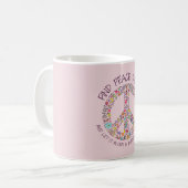 Peace In Floral Mug - Drinkware personnalisable (Devant gauche)