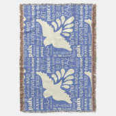 PEACE in talen aangepaste kleur spuit blanco Deken (Voorkant Verticaal)