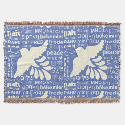 PEACE in talen aangepaste kleur spuit blanco Deken (Voorkant)