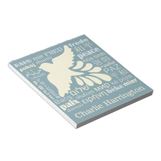 PEACE in veel talen, aangepaste notebooks Notitieblok (Schuin)