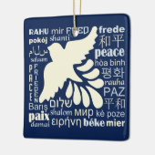 PEACE in veel talen, aangepaste versiering Keramisch Ornament (Links)