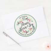Peace Jose & Love Kerstmis Fijne nieuwjaarstoespra Ronde Sticker (Envelop)