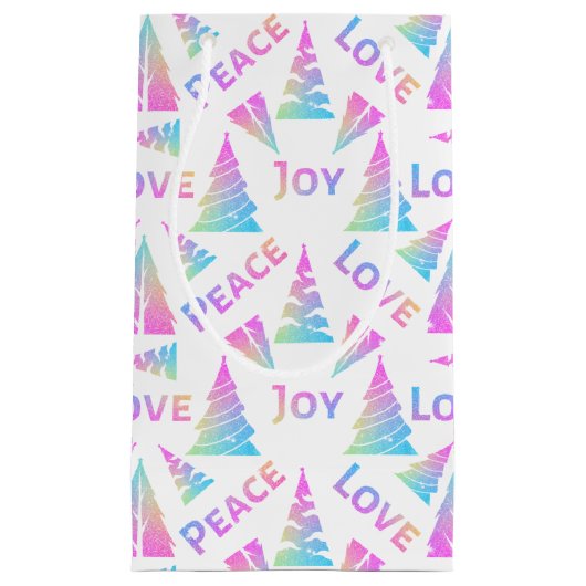 Peace Jove Love Christmas Tree Petit sac cadeau (Devant)