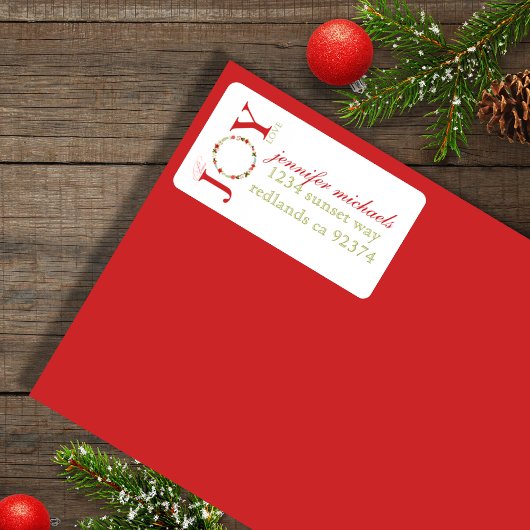 Peace Jove Love Wreath Étiquette de adresse de Noë