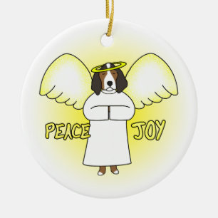 Peace Joy Angel Treeing Walker Coonhound Kerstmis Keramisch Ornament