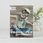Peace & Joy Big Bold Noël Carte photo de vacances (Debout devant)